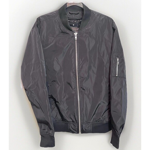 Satin Coca-Cola Embroidered Classic Bomber Jacket Mens M Black YKK Zipper Retro - Picture 1 of 8